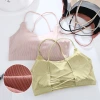 Best-selling 185 hollowed-out beauty back wrap, strapless strap, seamless backless women's strapless sports bra, threaded base vest details Picture
